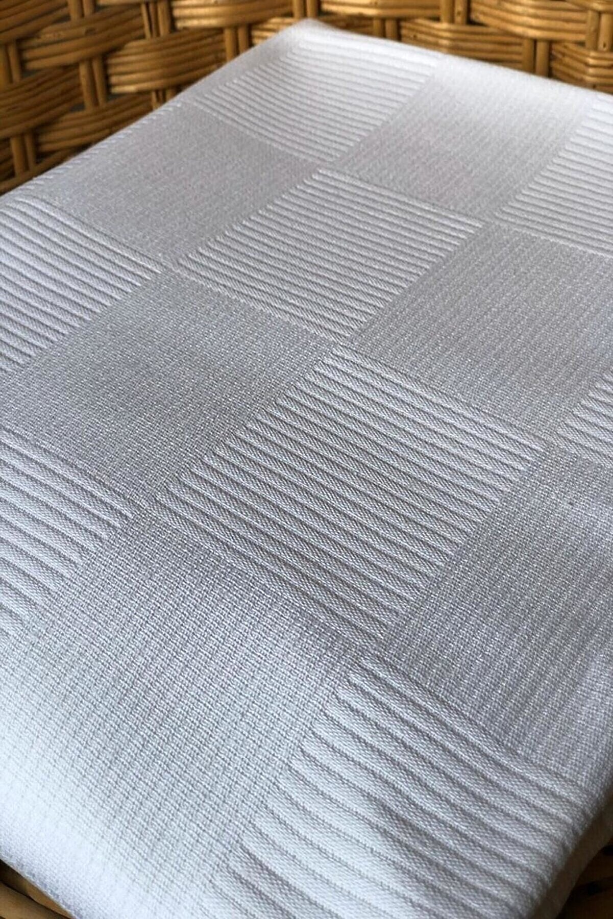 White Patterned Bed Cover
