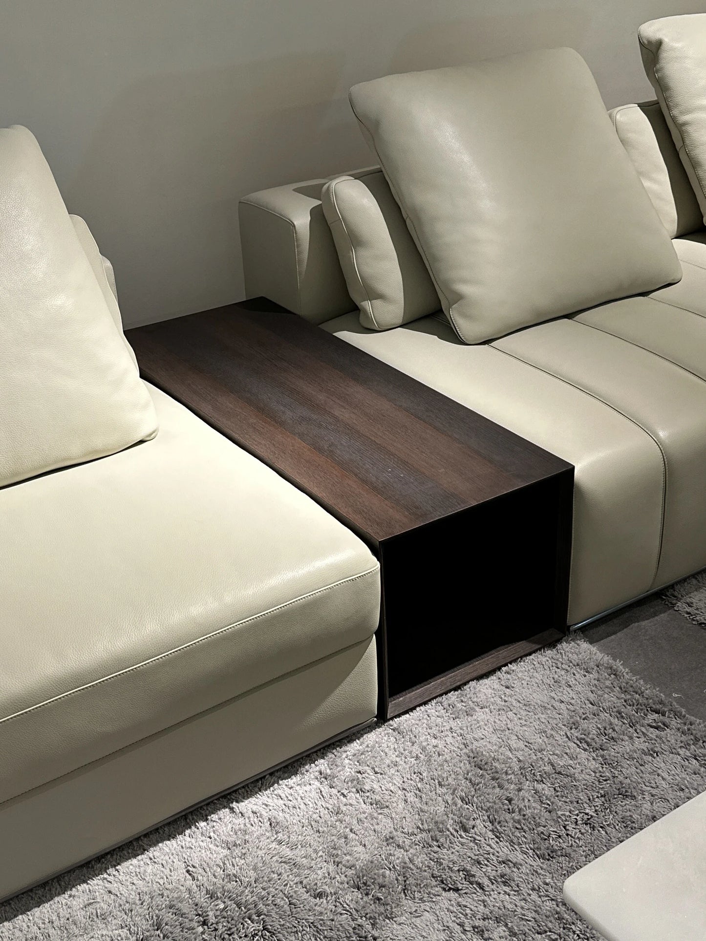 Athens Italian simple piano keys luxury sofa beige leather sofa combination sofa Italian leather sofa