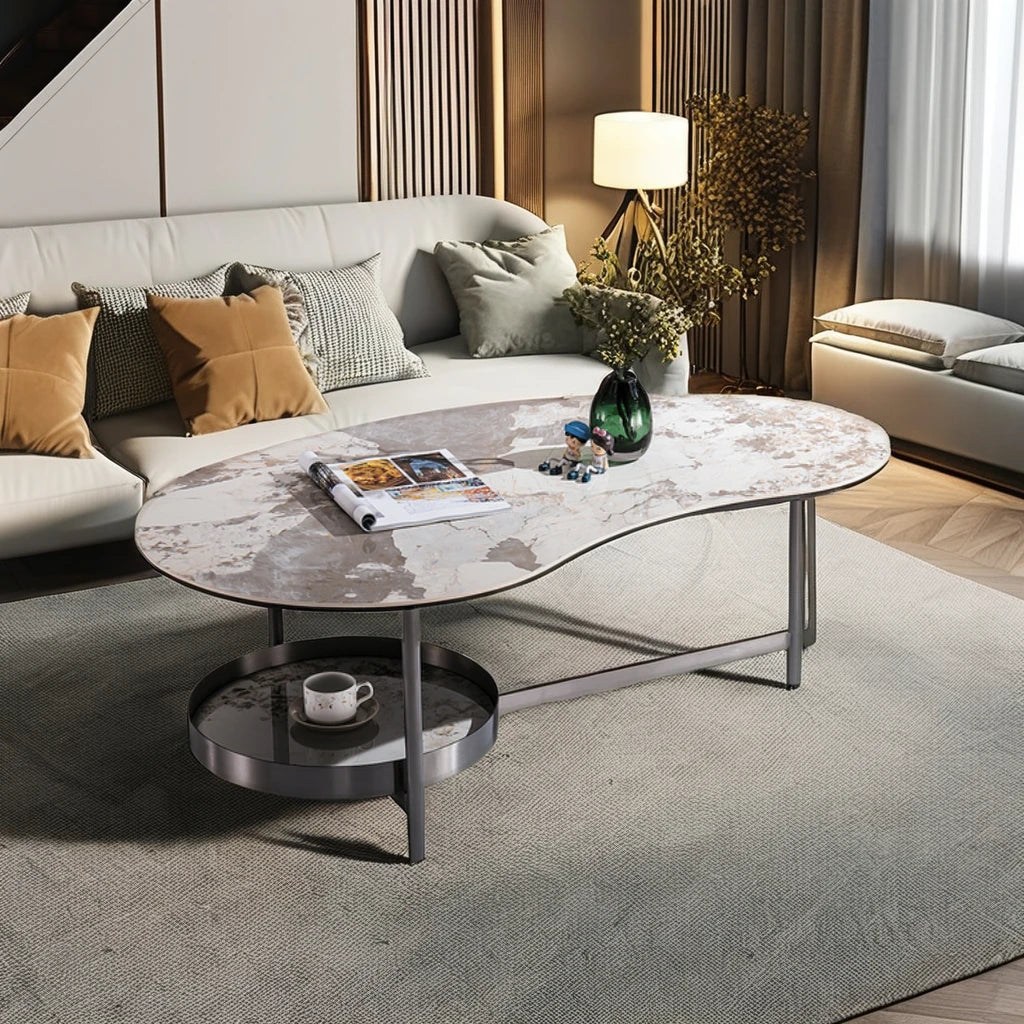 Special shape living room interior furniture villa coffee table large apartment hotel lobby project ceramic coffee table