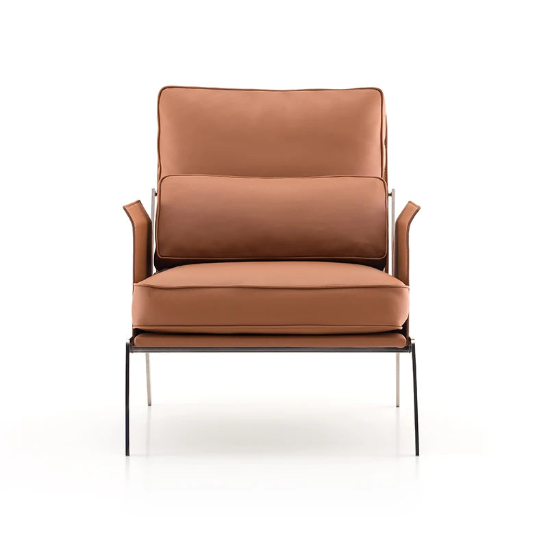 High-end Italian design luxury single leather armchair interior leisure lobby custom furniture
