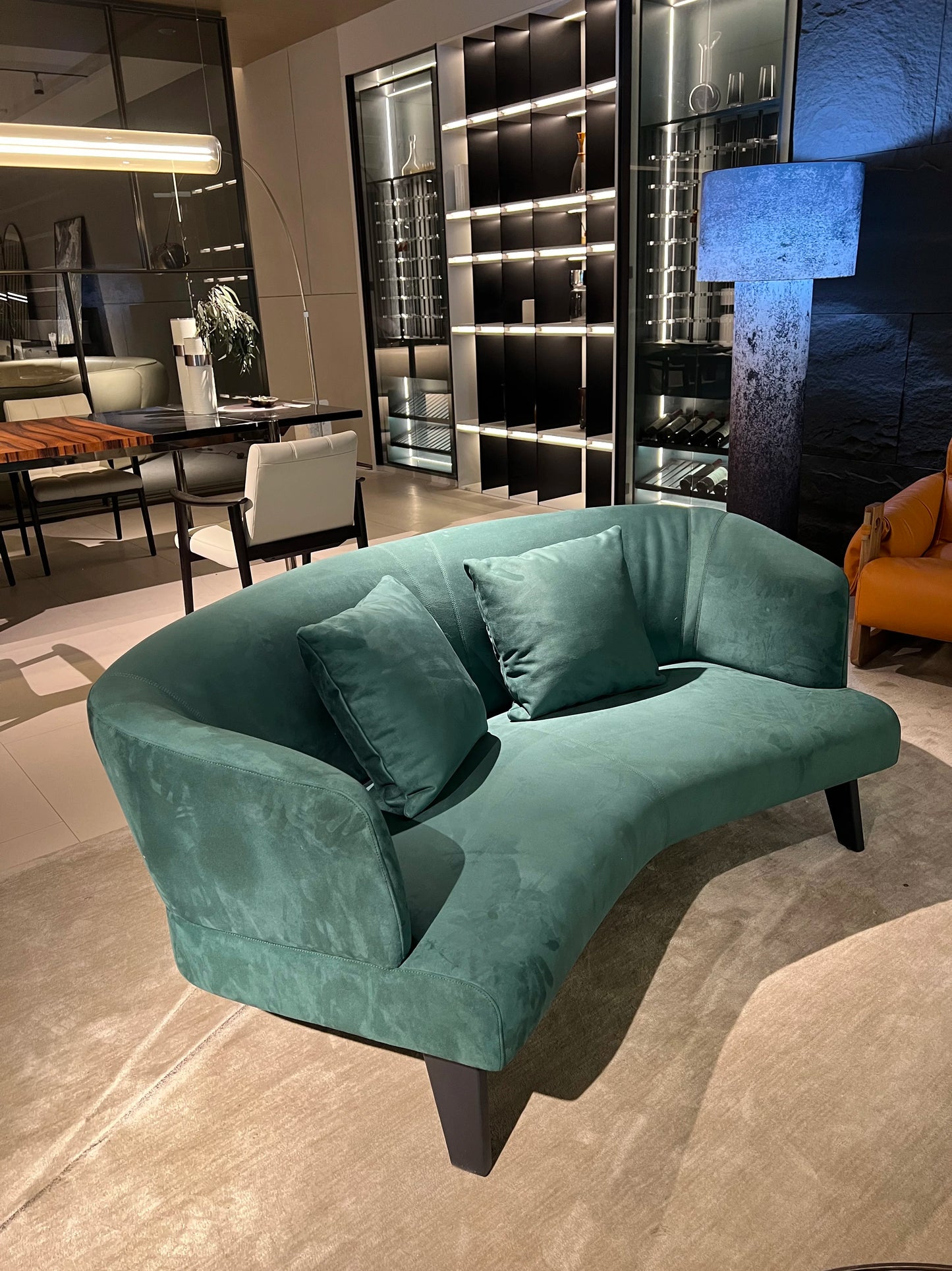 Matte fabric green two Sot villa living room furniture large apartment Italian design leisure sofa 2 people VIP sofa