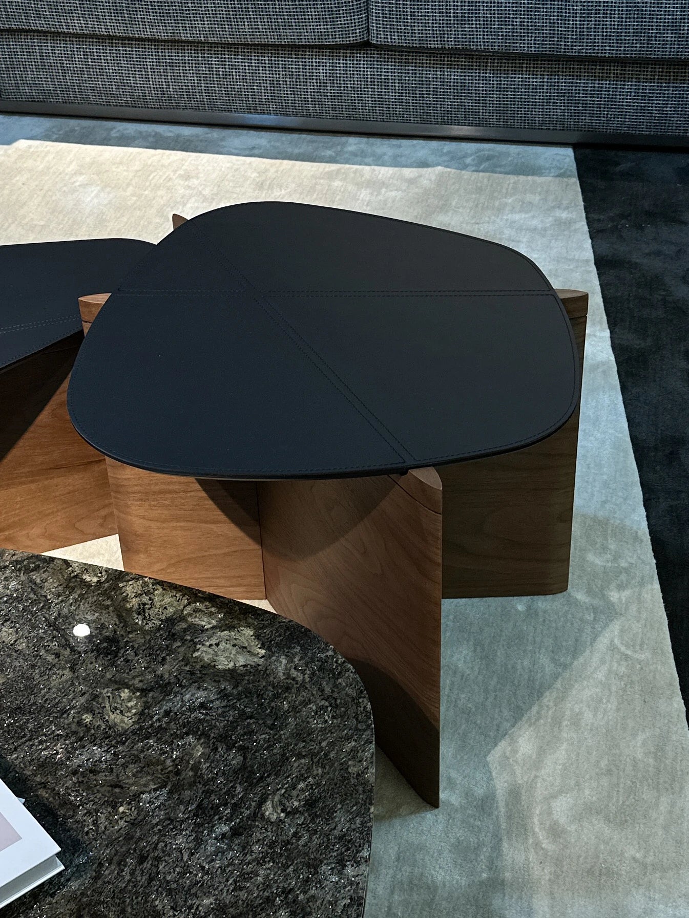 3-Piece Combination Low Coffee Table Marble Top Dining Table Light Luxury Solid Wood Living Room Furniture Center Table