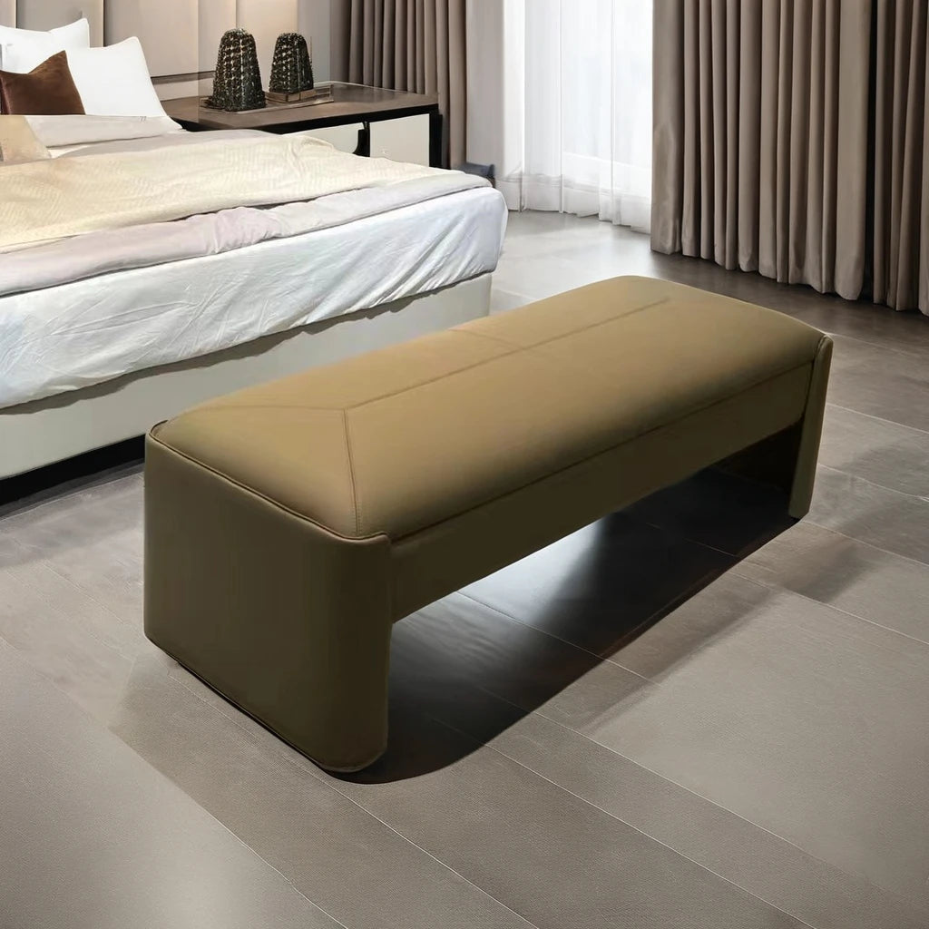 VIP Loft Bedroom Furniture Interior Luxury Modern Bench Living Room Hotel Project Villa Master Room Leather Bed End Bench