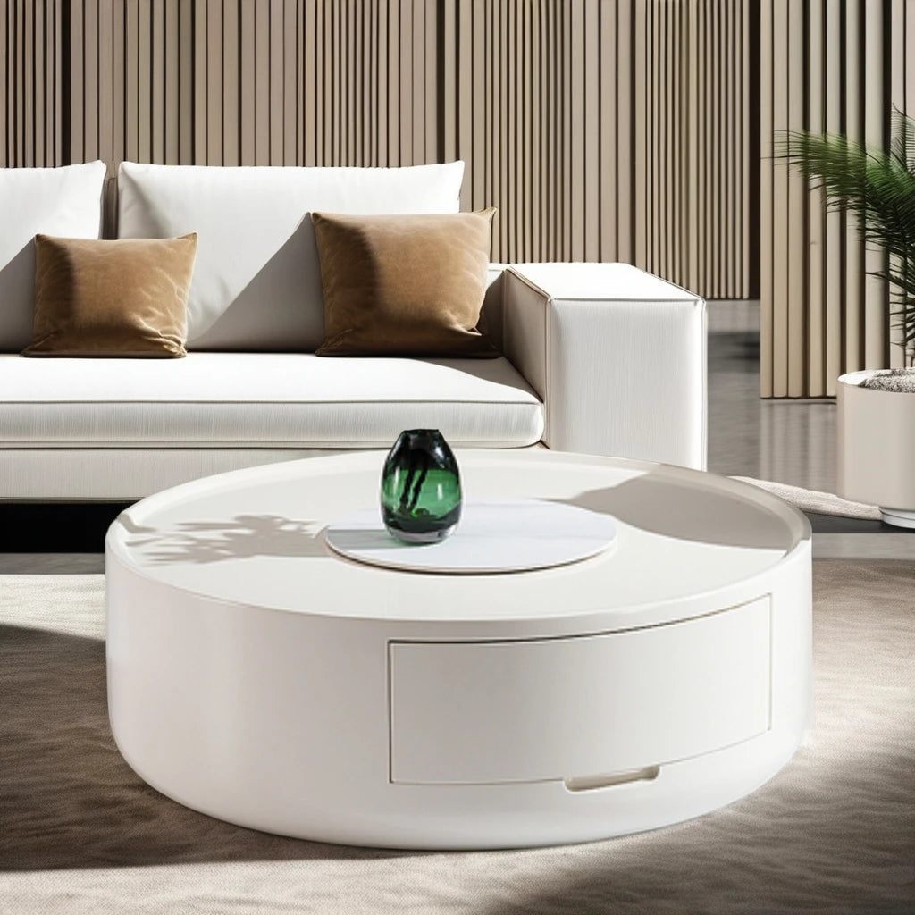 New Round Coffee Table Set Living Room Furniture Ceramic Lights Luxury Design Villa Loft Drawer Home Coffee Table