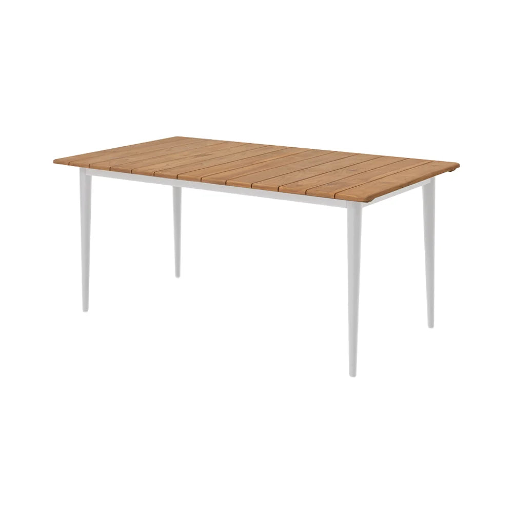 Teak Tabletop Aluminum Frame Furniture Hotel Restaurant Outdoor Garden Dining Table Set