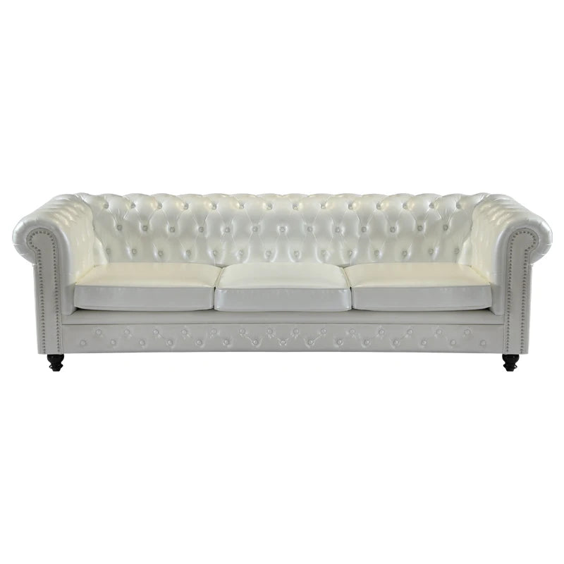 Italian luxury 180cm interior sofa set retro style Italian balsa wood velvet elegant buckle home living room large villa apartment