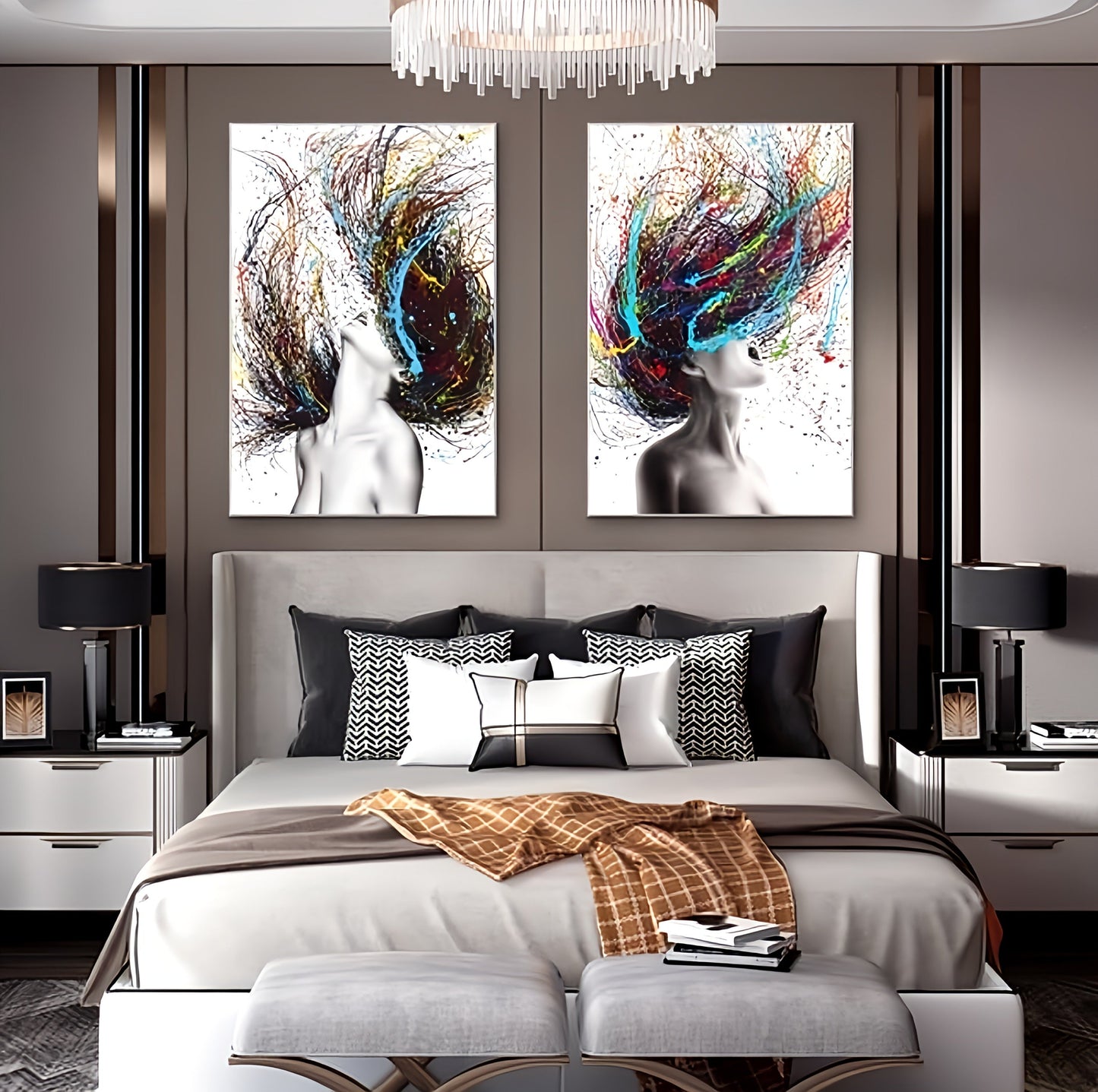 Colored Hair Woman Canvas