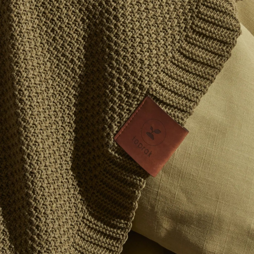 Earth Double Knitwear Blanket Khaki