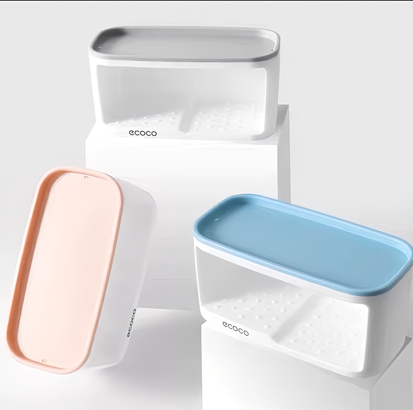 Ecoco Shelf Soap Sponge Holder with Towel Hanger