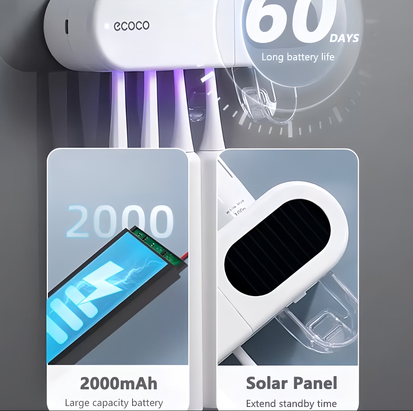 Ecoco UV Sterilization Toothpaste Dispenser