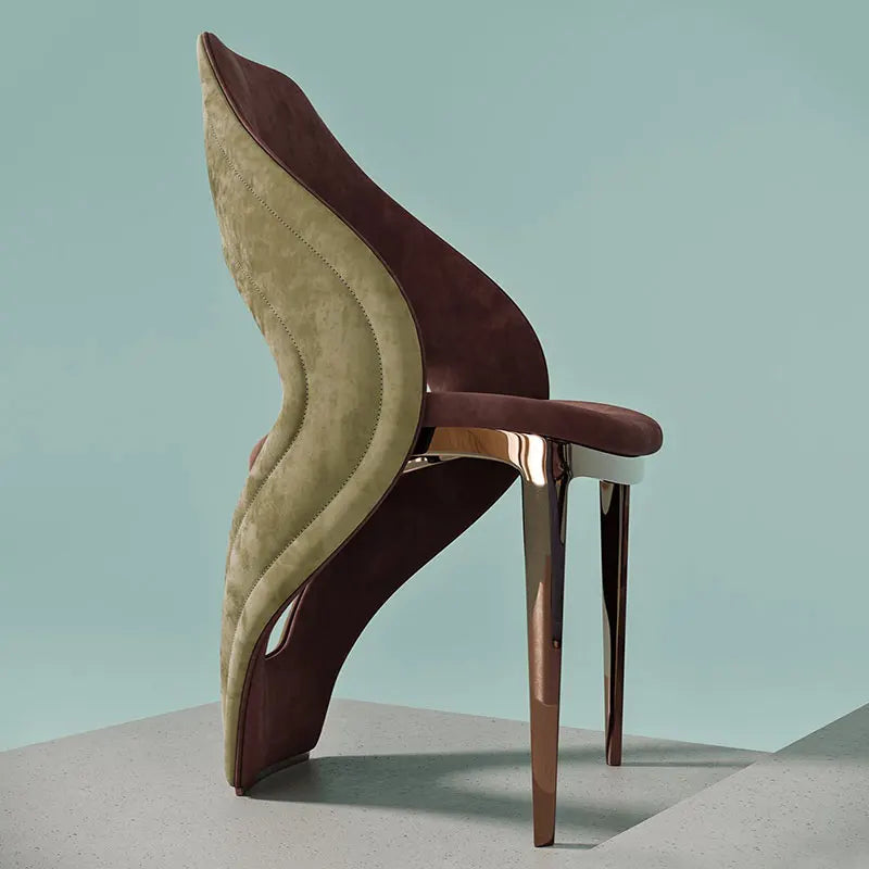 Italian luxury dining chair home high-end modern design full leather high backrest creative designer chair