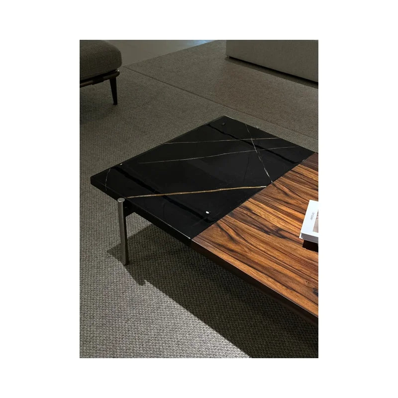 Relaxing Modern Wooden Marble Combination Coffee Table Modern Style Coffee Table Marble Wooden Coffee Table