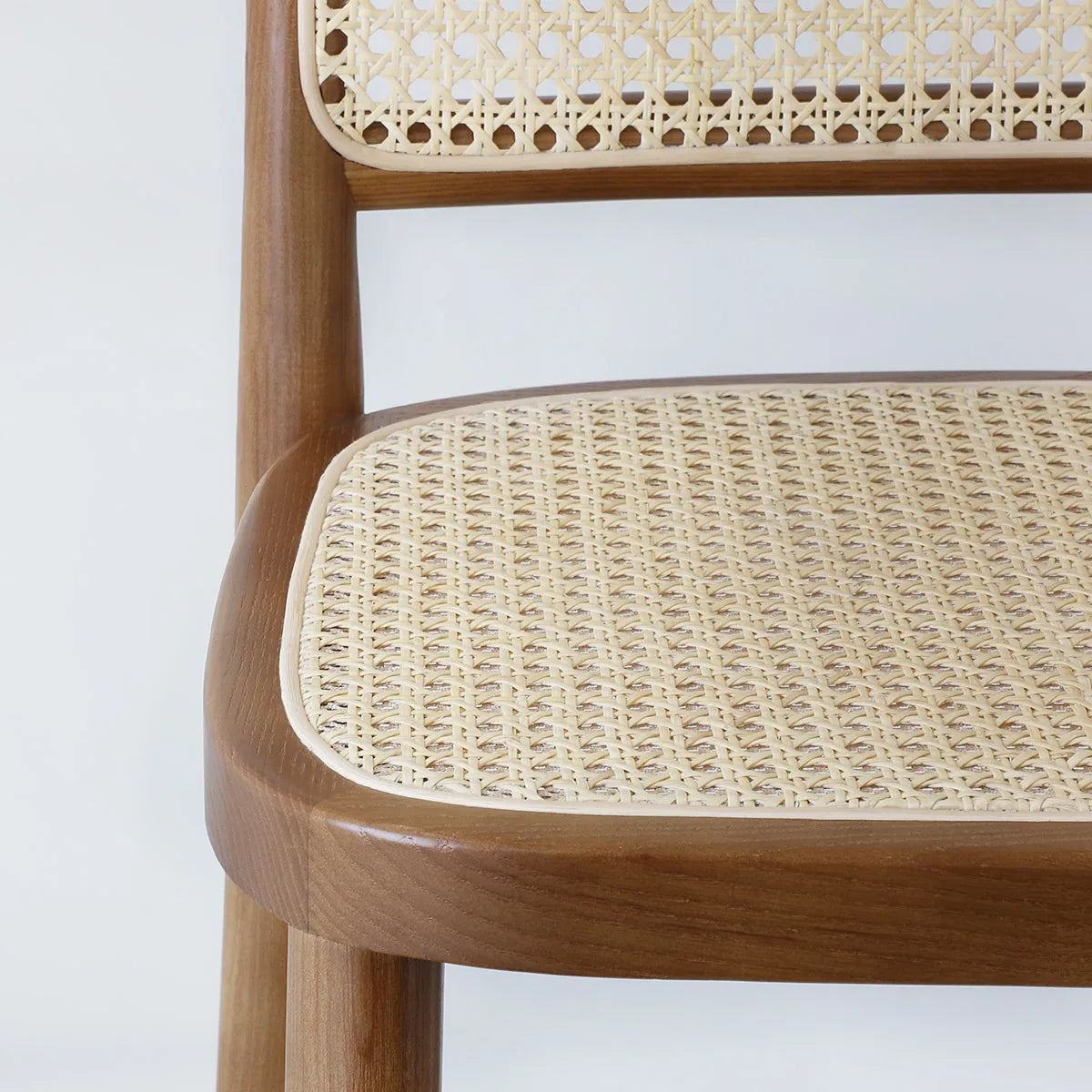 Wabi-Sabi Scandinavian Simple Modern Japanese Solid Wood Rattan Chair Accessible Dining Room Furniture Household Stool