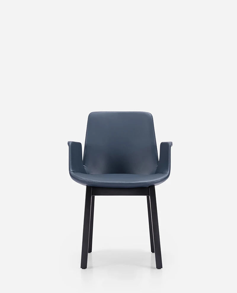 Nordic custom simple modern luxury simple solid wood dining chair fabric leather seat cushion bedroom home furniture