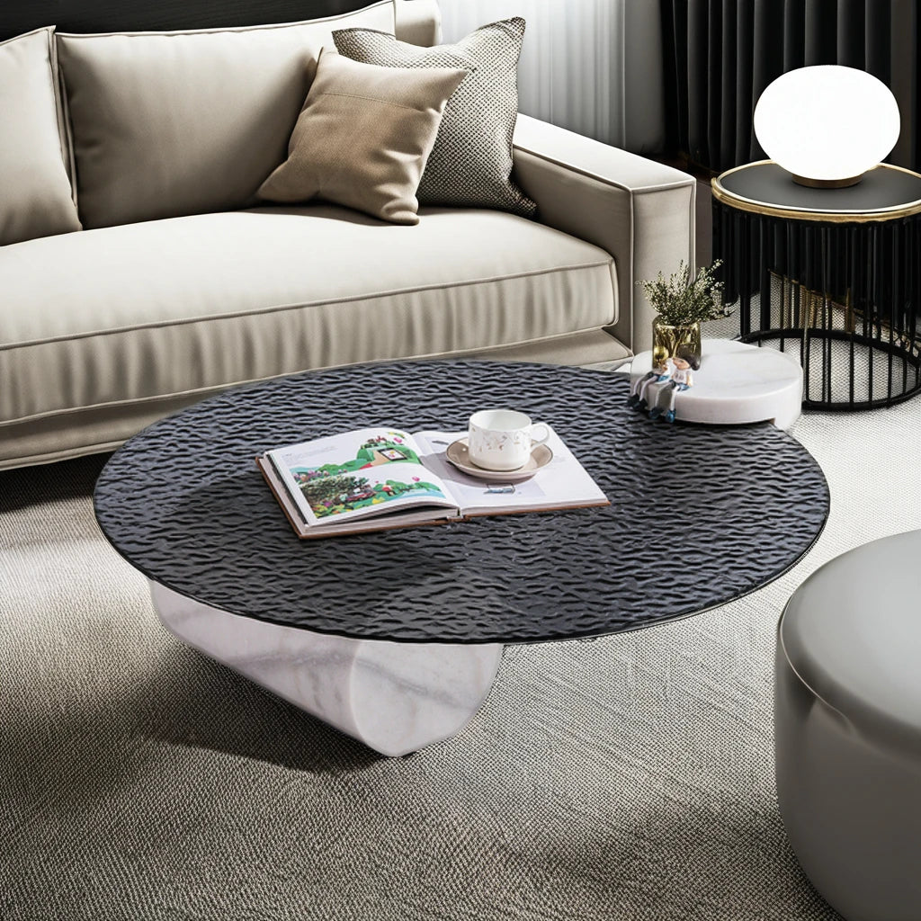 Modern luxury VIP glass top coffee table Unique design Interior home decoration Living room or bedroom