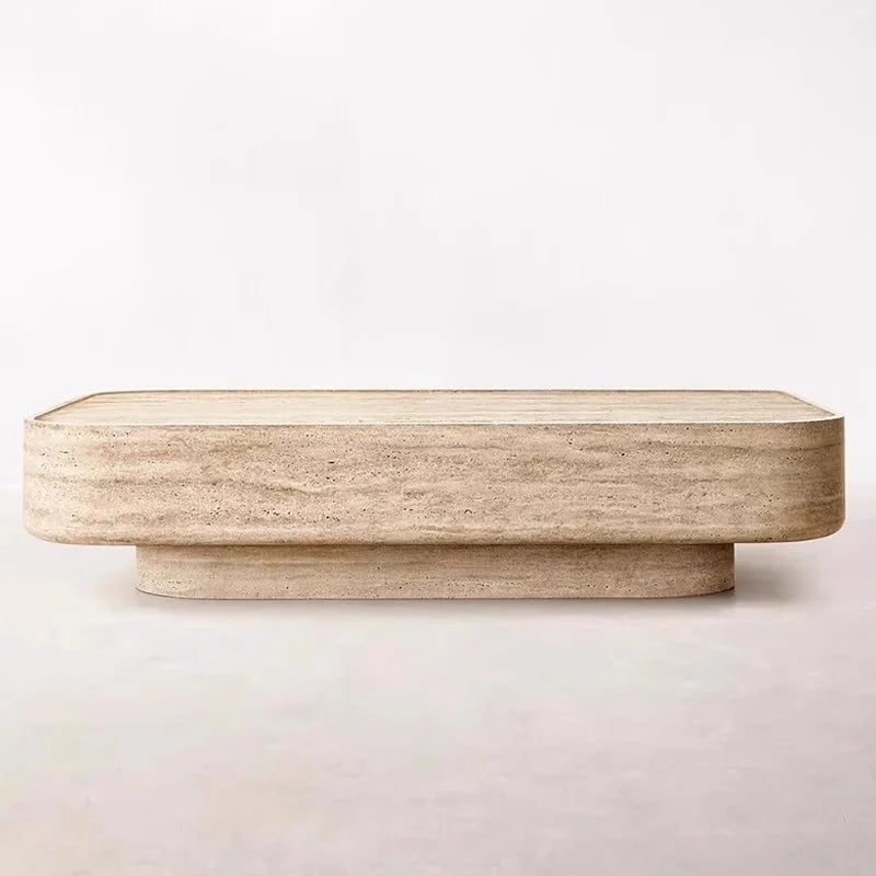 Customizable Wabi-Sabi style Roman travertine Nordic marble coffee table Luxury home Living room Villa home furniture