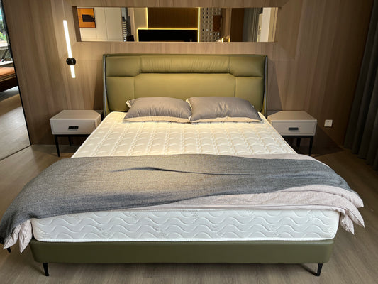 Modern minimalist design king bedding set master bedroom nordic style villa home furniture & apartment wooden frame