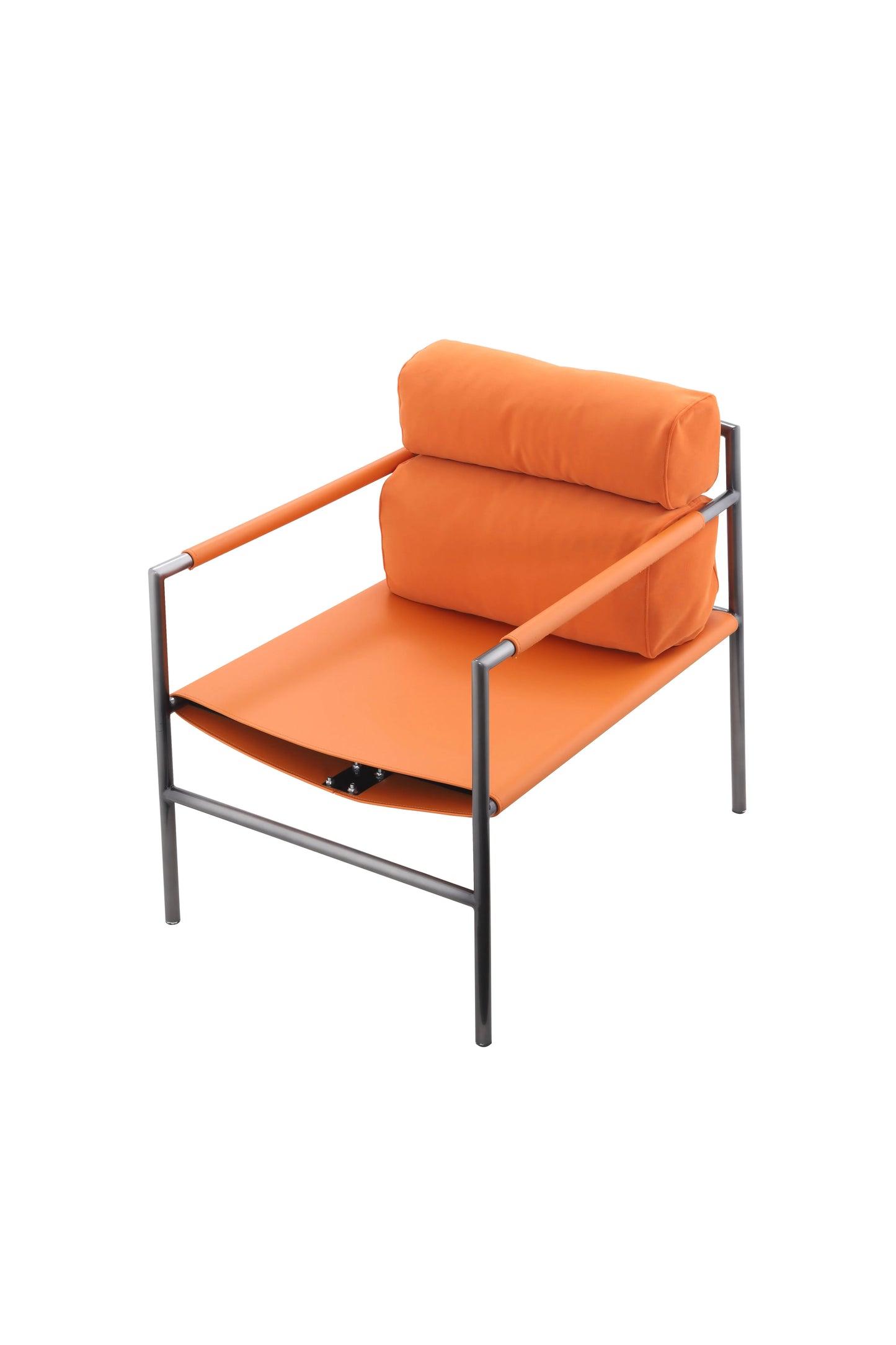 Simple Design Italian Minimalist Home Furniture Living Room Leisure Armchair Micro Fiber and Saddle Leather Villa Leisure Chair