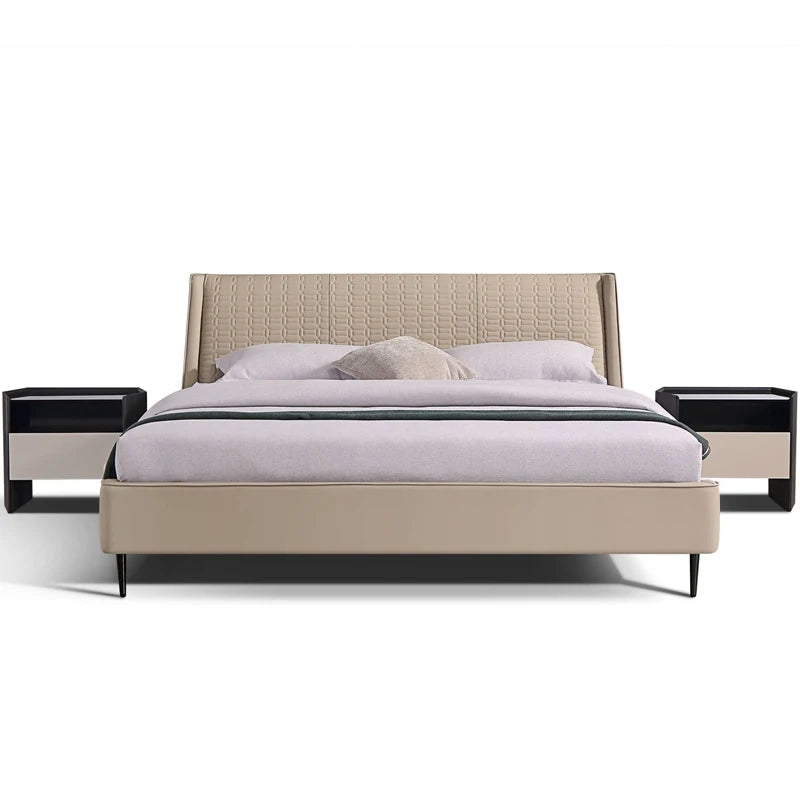 Italian designer double 1.5m and 1.8m queen and king size cork modern minimalist luxury bed master bedroom wedding bed