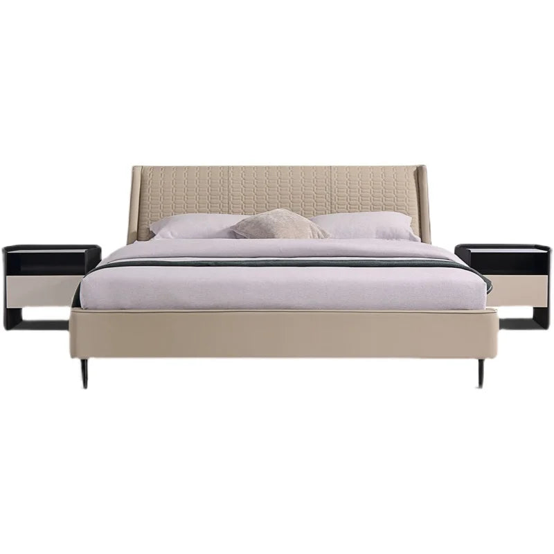 Italian designer double 1.5m and 1.8m queen and king size cork modern minimalist luxury bed master bedroom wedding bed