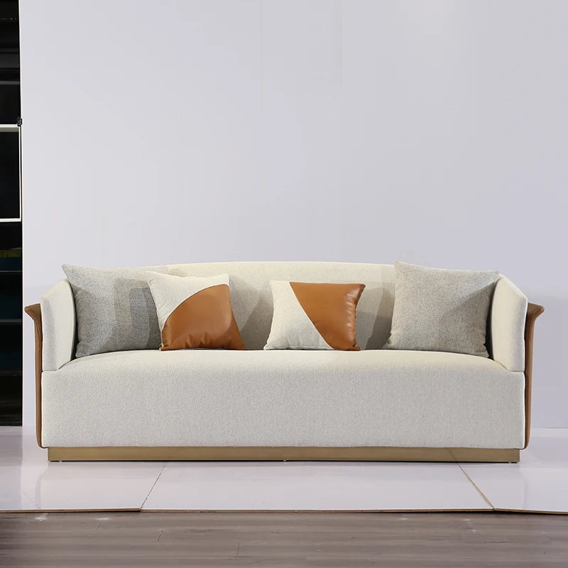 Nordic European Living Room Fabric Sectional Couch Italian Light Luxury Design Villa Home Casa 170cm Hotel Loft Modular Sofa