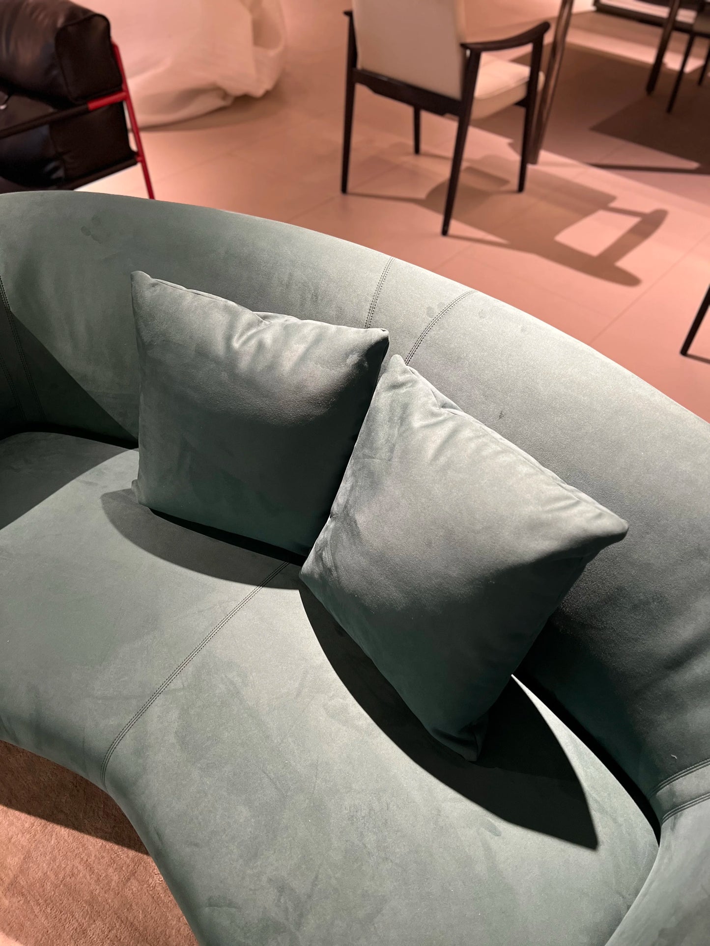 Matte fabric green two Sot villa living room furniture large apartment Italian design leisure sofa 2 people VIP sofa