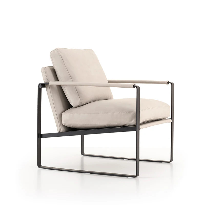 Modern Casual Armrest Sofa Chair Italian Design Lobby Custom Furniture Luxury Single Leather L< unk > Chair