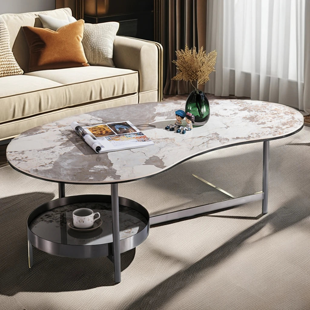 Special shape living room interior furniture villa coffee table large apartment hotel lobby project ceramic coffee table