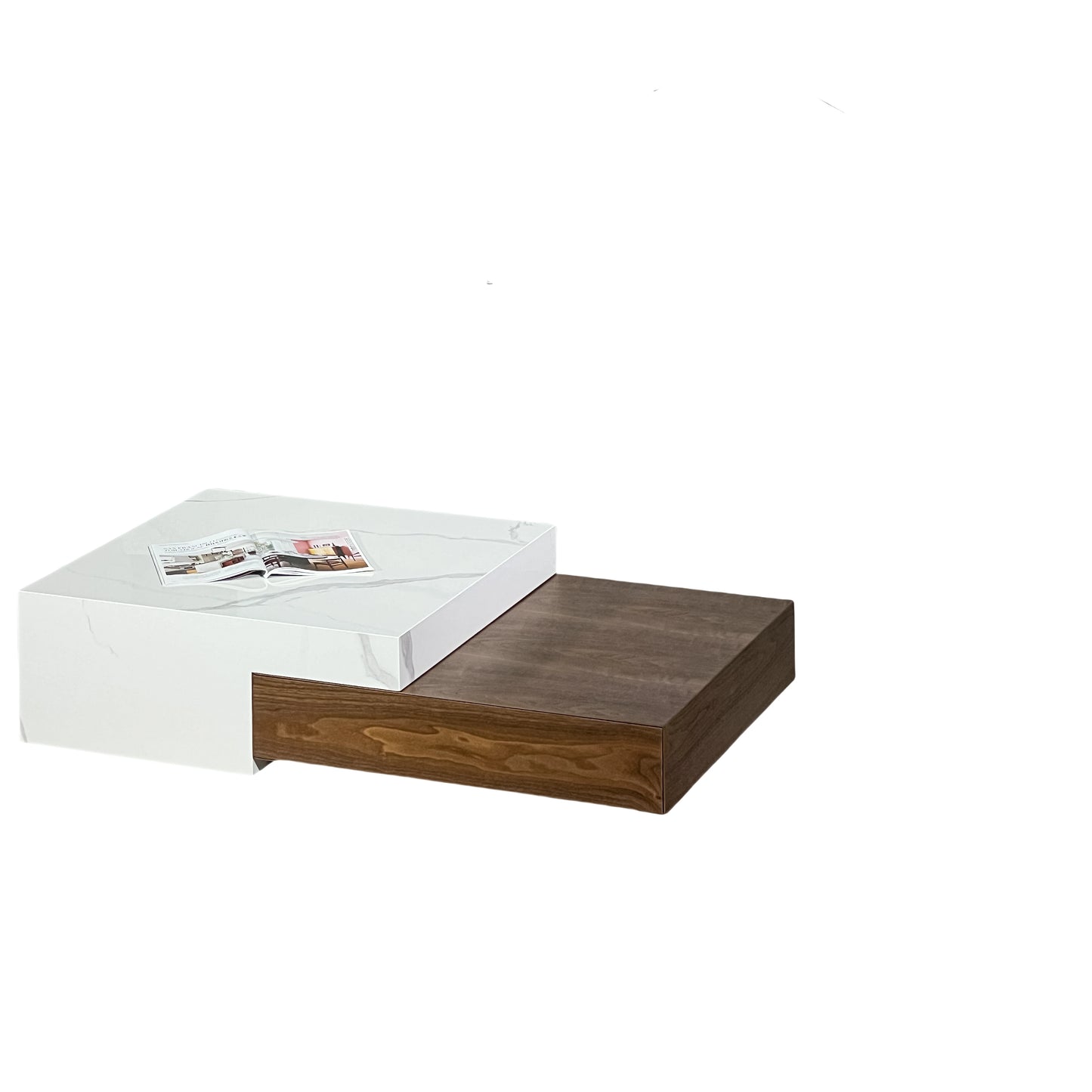 Wooden veneer luxury design ceramic combination coffee table set beauty salon indoor coffee table home living room loft hotel
