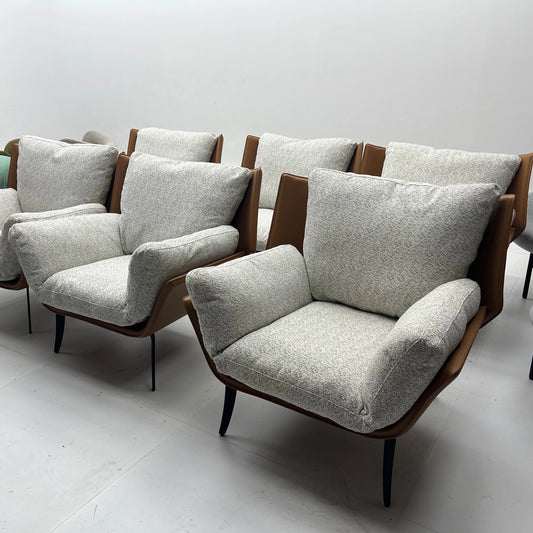 Simple Home Living Room Furniture Leisure Armchair Fabric Seat Light Luxury Design Villa Bedroom Relaxing Chair Chair