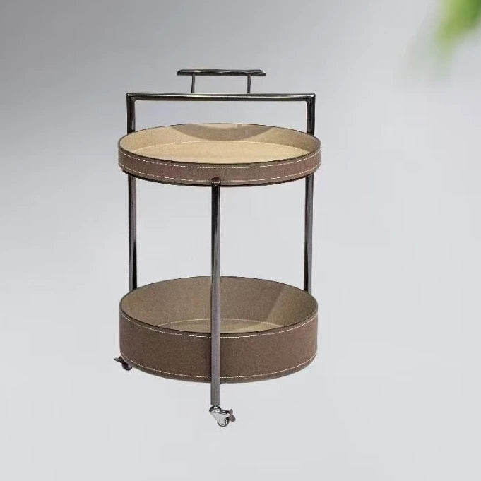 Trolley Wheel Snacks Side Table Bedroom Furniture Villa Living Room Casa Coffee Table Loft Project Saddle Leather Coffee Table