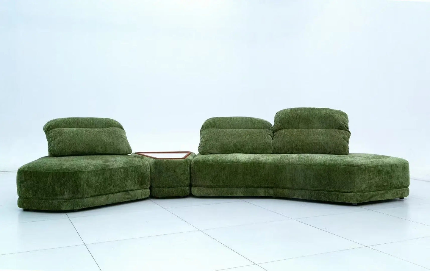 Wabi Sabi custom indoor soft Italian fabric cover leisure sofa living room public area leisure curve corner module sofa