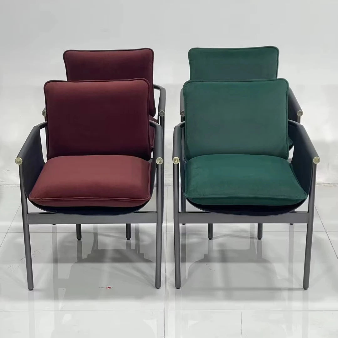 Stainless Steel Frame Saddle Leather Italian Home Villa Furniture Fabric Living Room Armchairs Department Loft Vintage Chair