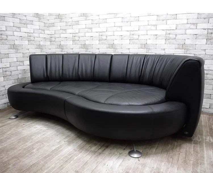three-seat 360-degree rotating track sofa unlimited luxury leather villa living room study