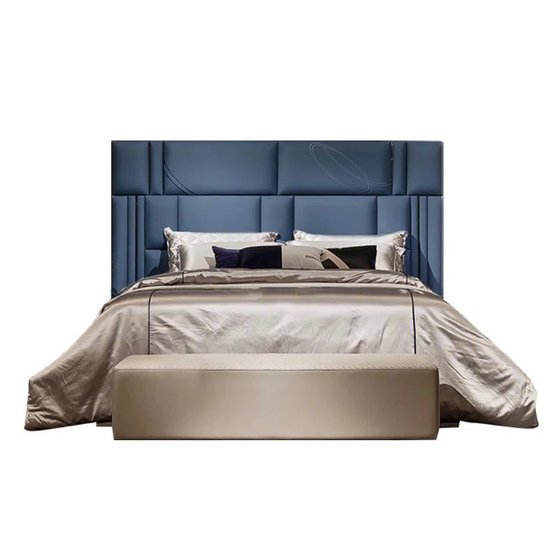 Italian luxury top leather high-end custom Italian design modern master bedroom large high back villa luxury bed