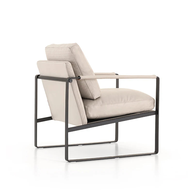 Modern Casual Armrest Sofa Chair Italian Design Lobby Custom Furniture Luxury Single Leather L< unk > Chair