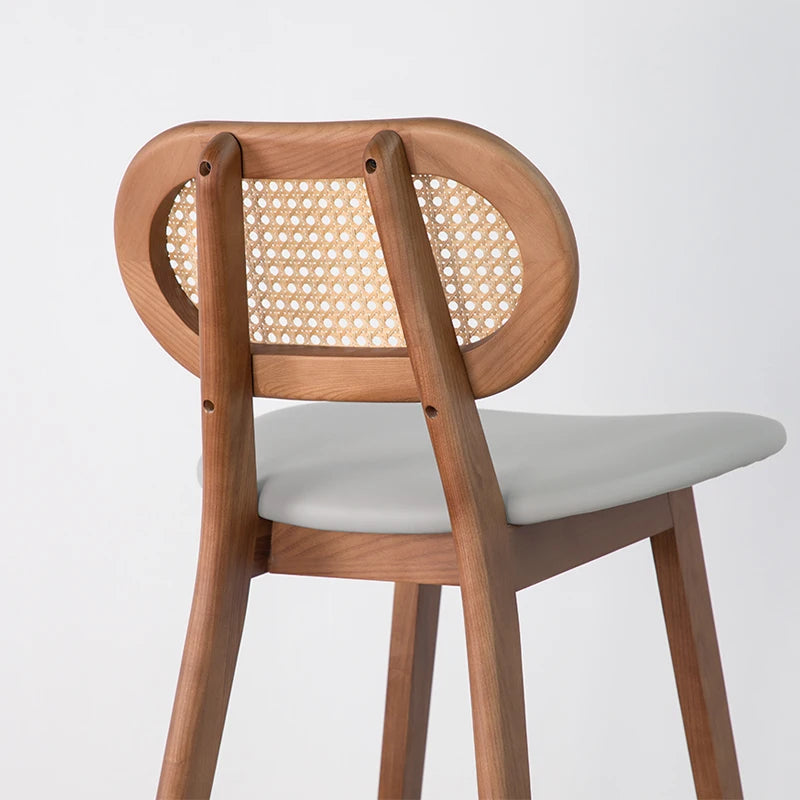 Vintage rattan bar chair villa home island stool wabi commercial modern restaurant bar counter metal high pole stool