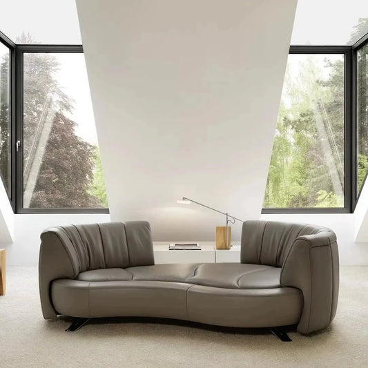 three-seat 360-degree rotating track sofa unlimited luxury leather villa living room study