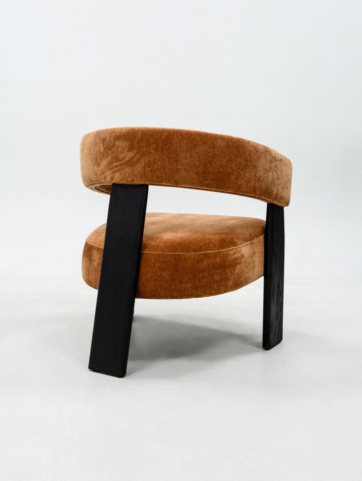 Modern Solid Wood Ash Wood Dining Chair Curved Backrest Teddy Fabric Armchair Home Leisure Exterior Use Part Contemporary Dining
