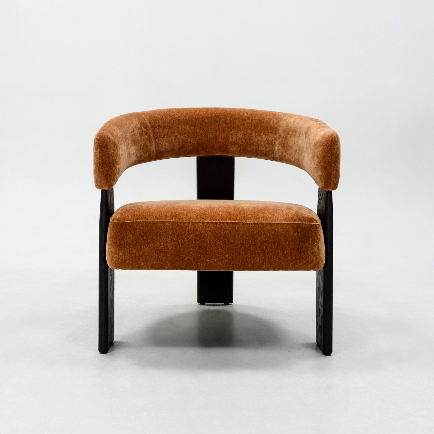Modern Solid Wood Ash Wood Dining Chair Curved Backrest Teddy Fabric Armchair Home Leisure Exterior Use Part Contemporary Dining