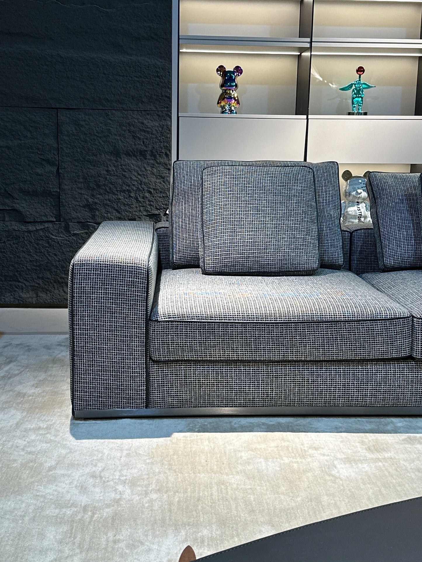 Large villa apartment fabric l-shaped combination sofa Home living room furniture l-shaped loft luxury combination sofa