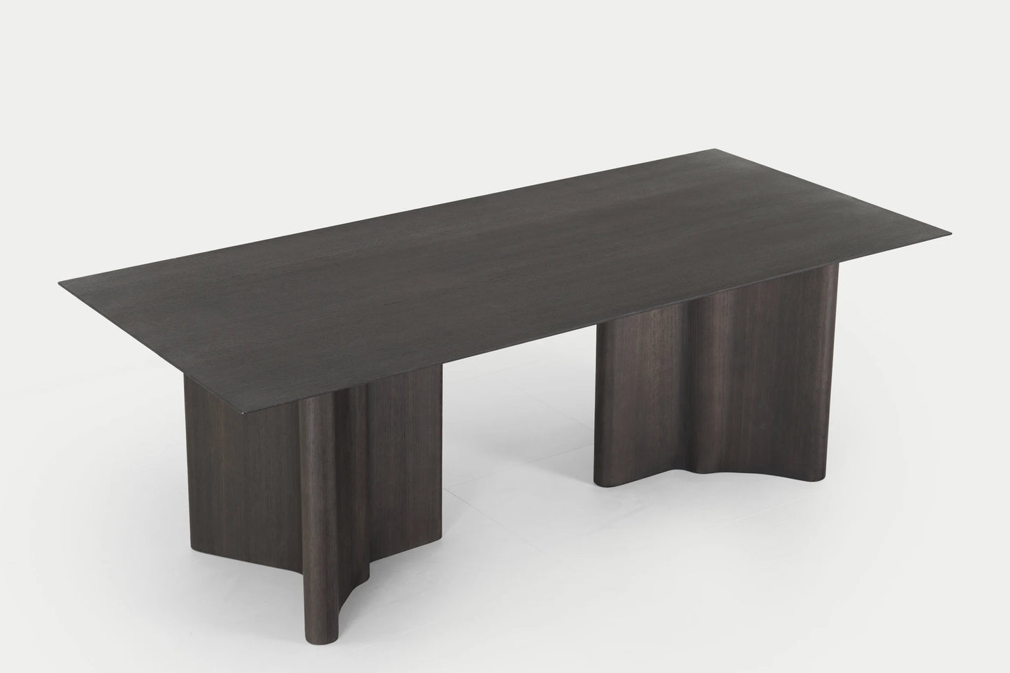Wabi-Sabi style rectangular dining table set 4 wooden folding chairs in a modern hotel club villa for meeting rooms or tea breaks