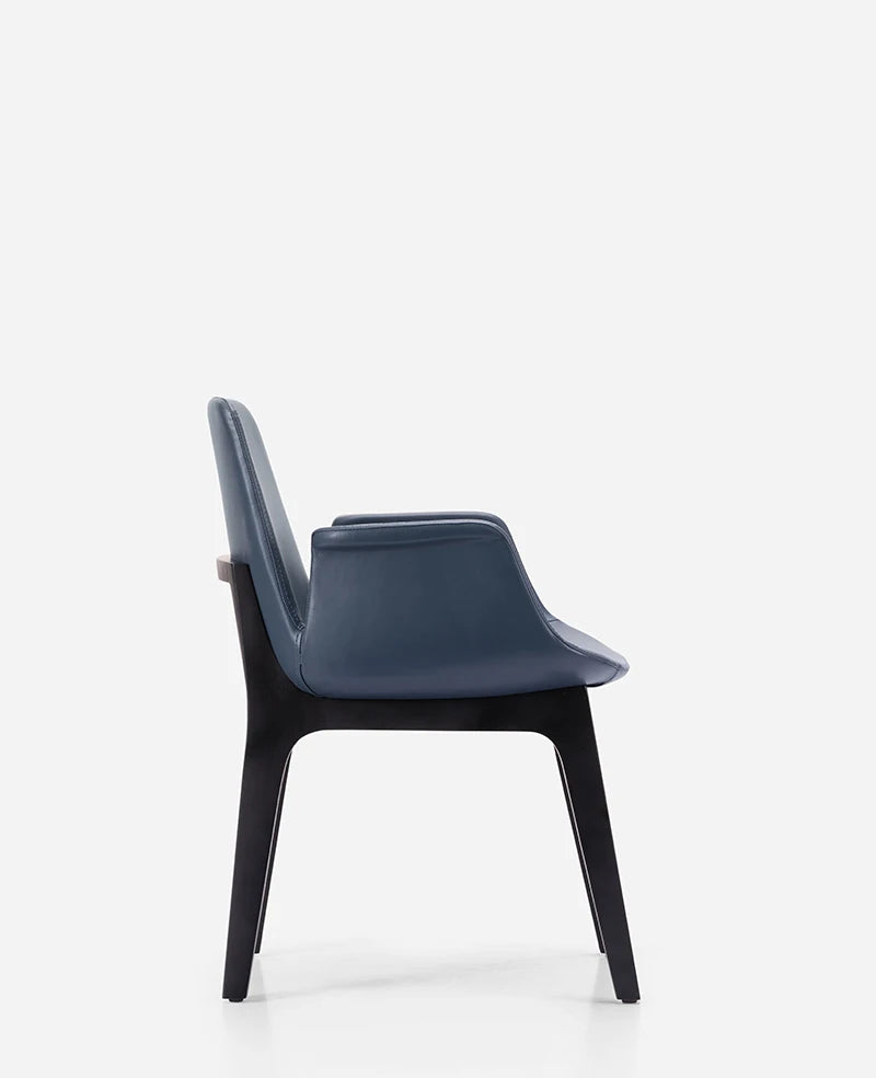 Nordic custom simple modern luxury simple solid wood dining chair fabric leather seat cushion bedroom home furniture