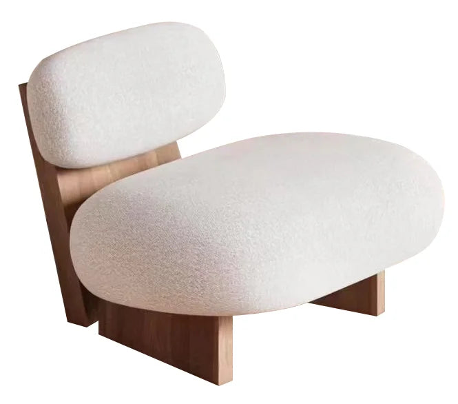 Nordic style home living room furniture villa gray wooden frame leisure seat apartment loft comfortable Japanese seat fabric chair