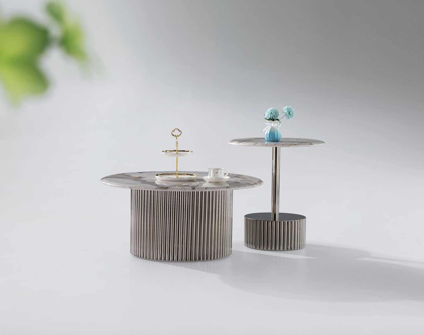 Stainless steel base high-end Italian design simple coffee table set home villa furniture luxury apartment project coffee table