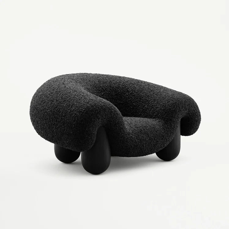 Nordic Modern Design Solid Wood Sofa Chair Creative Irregular Casual Furniture Living Room and Bedroom Fabric Finishes