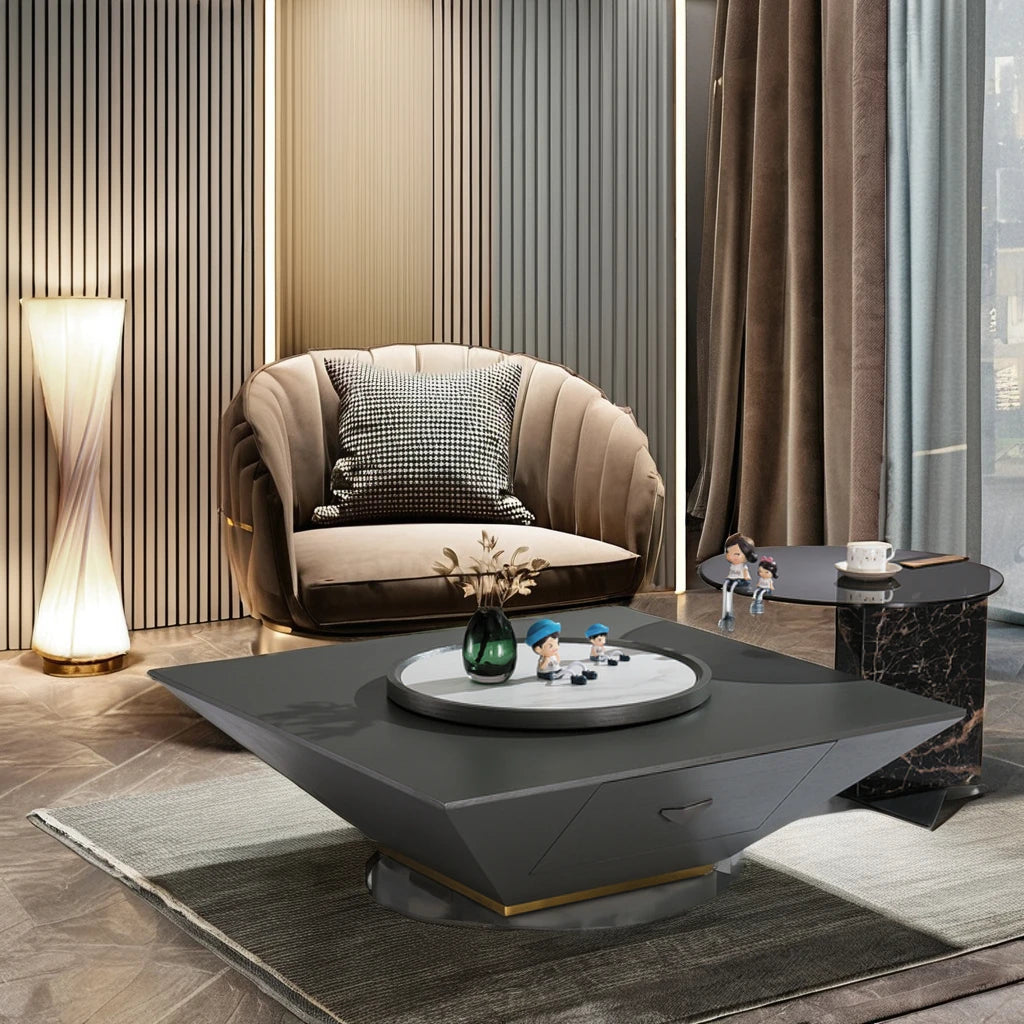 Modern Luxury Design Ceramic and Glass Coffee Table Sets Household Marble and MDF Dining Room Living Room Interior Furniture