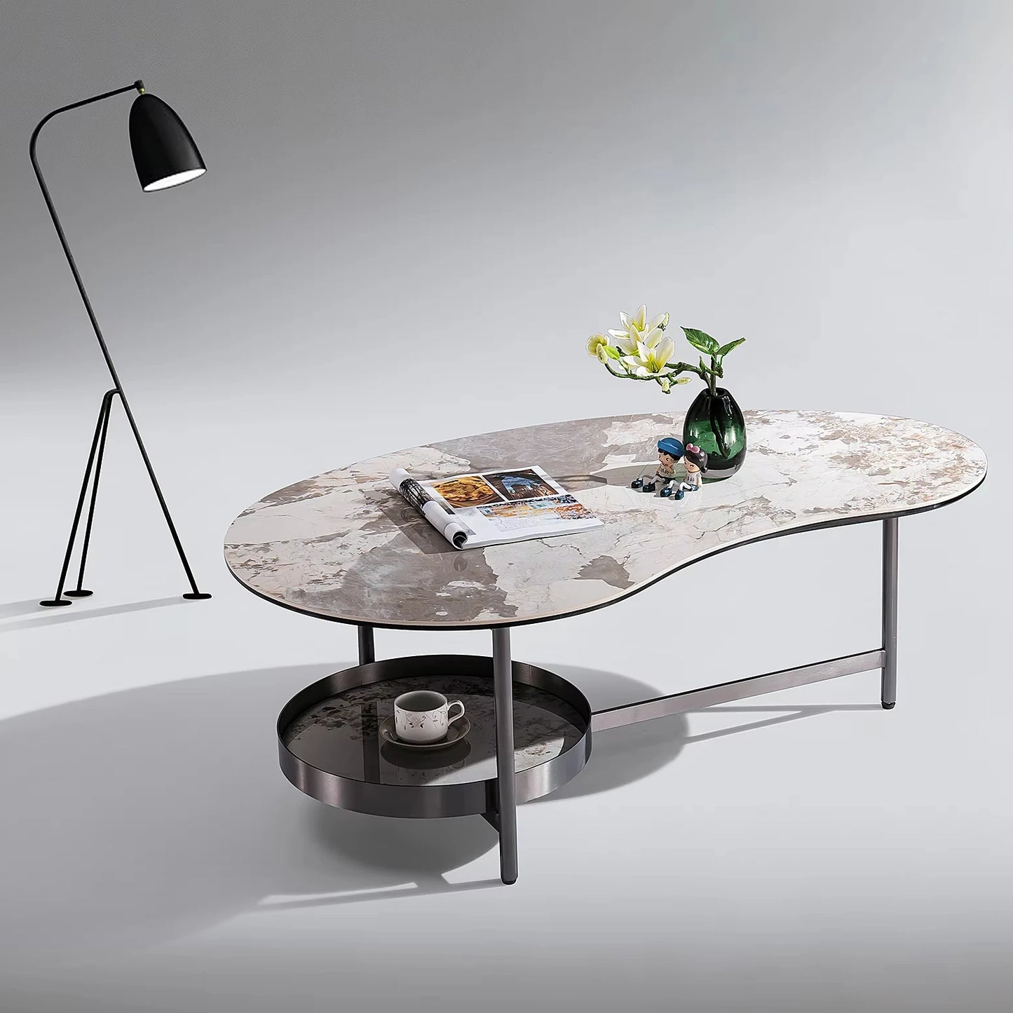 Special shape living room interior furniture villa coffee table large apartment hotel lobby project ceramic coffee table