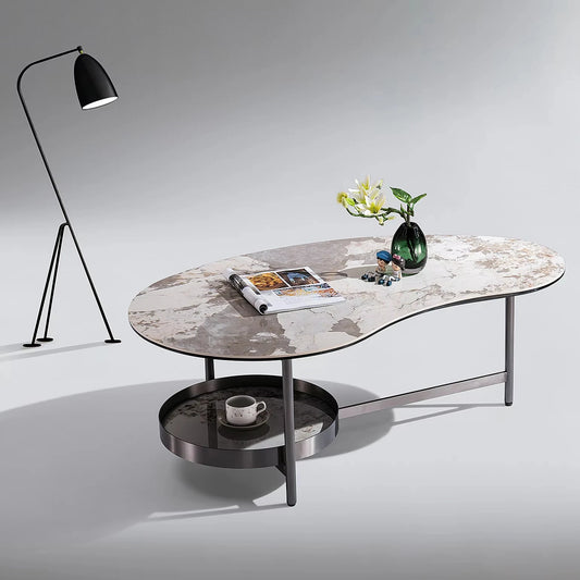 Special shape living room interior furniture villa coffee table large apartment hotel lobby project ceramic coffee table
