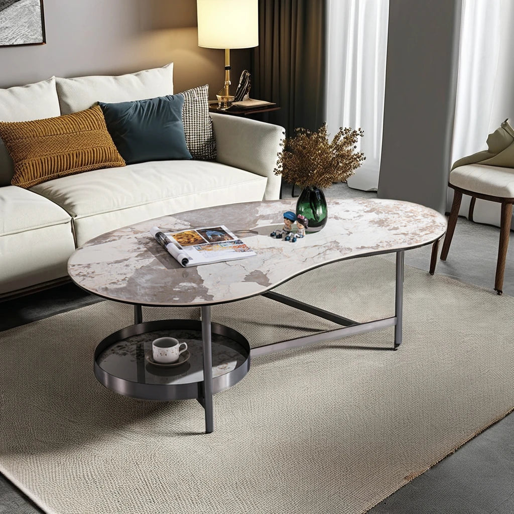 Special shape living room interior furniture villa coffee table large apartment hotel lobby project ceramic coffee table